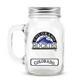 COLORADO ROCKIES GLASS MASON JAR w/chocolate baseballs